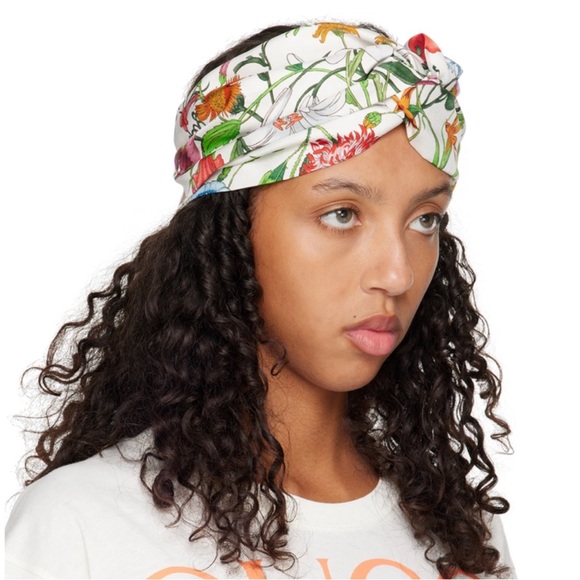NWOT/GG FLORAL PRINT SILK HEADBAND SZ:OS - Picture 6 of 8